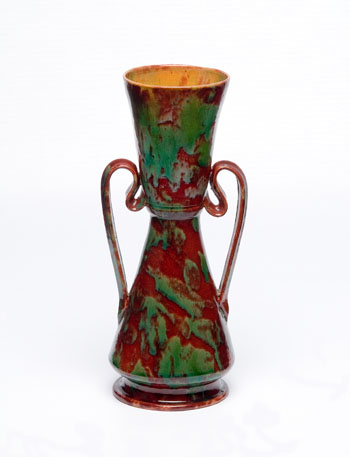 Red Green Pot with Handles