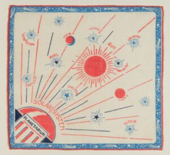 Solar  System Child’s Handkerchief (detail), date unknown