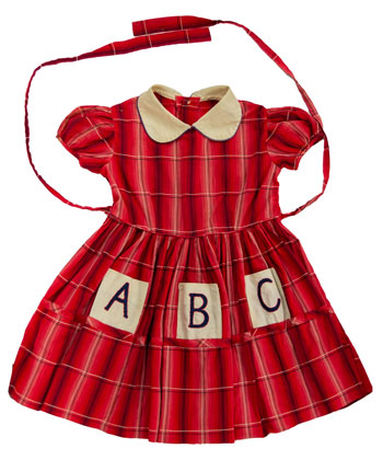 Red plaid school dress (1950-60s)